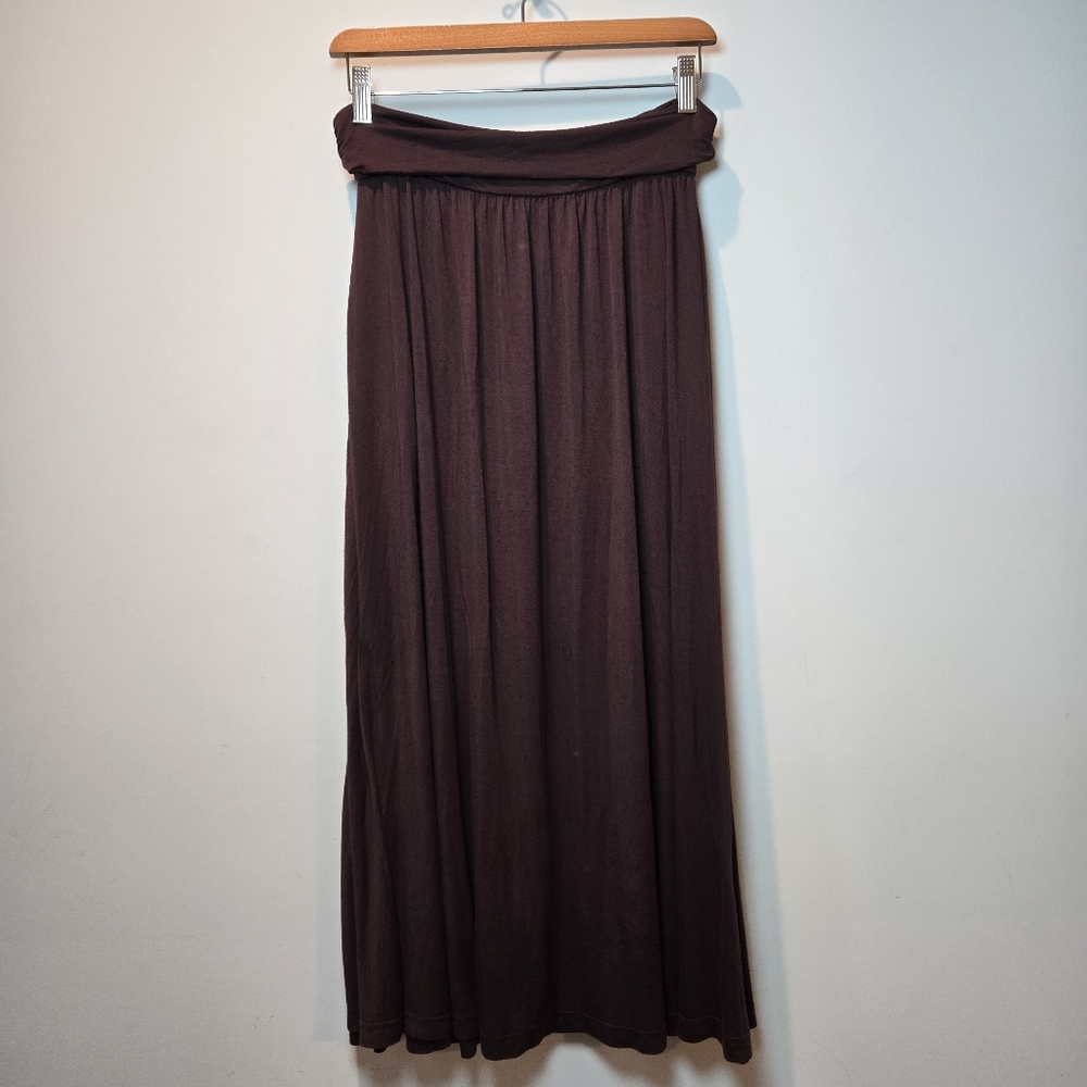 Trendy United Maxi Skirt Women's Y2k 90s Chocolate Brown Stretchy Medium